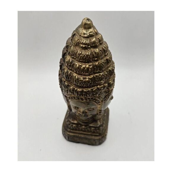 Vintage Solid Brass 4 Face Mukhalinga Statue - Picture 2 of 8